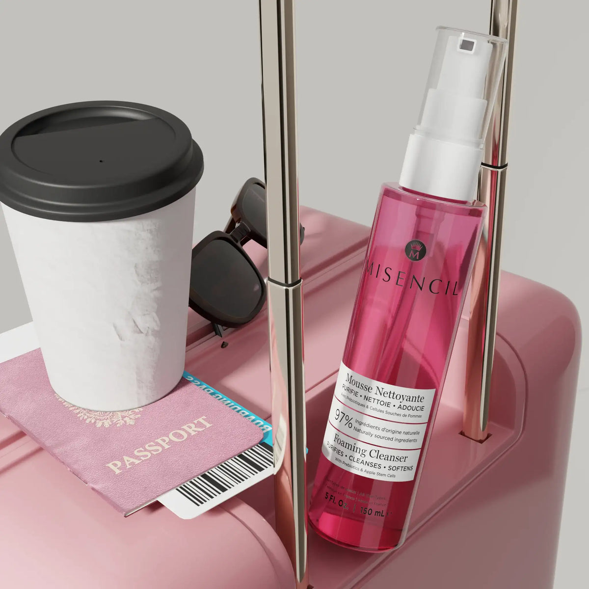 Mousse nettoyante Misencil format voyage 100 ml pour cils, yeux et visage